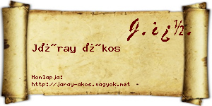 Járay Ákos névjegykártya
