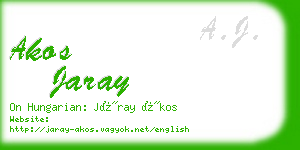 akos jaray business card